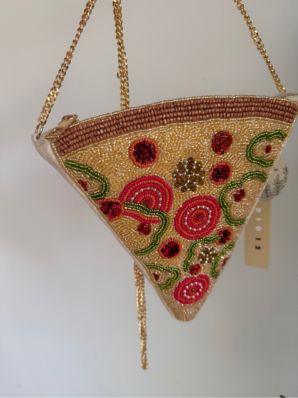 Pizza-Shaped Beaded Crossbody 🍕✨